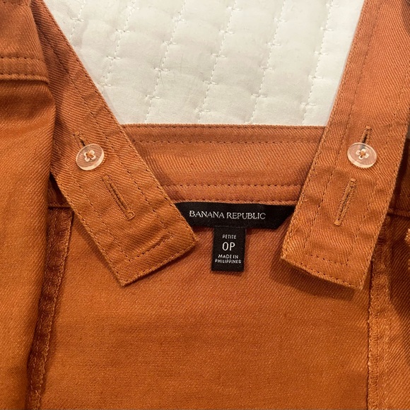 Banana Republic Rust Linen Blend Button Front Cropped Tank - Picture 6 of 9